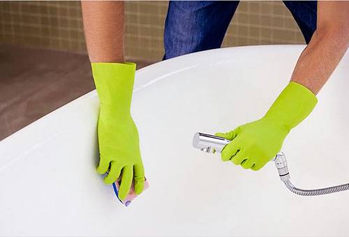 Wash acrylic bath
