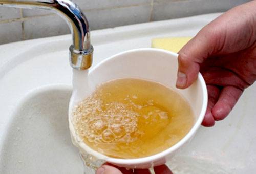 Dirty rusty tap water