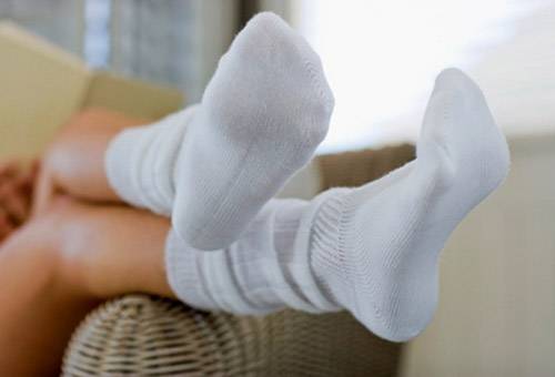 White cotton socks