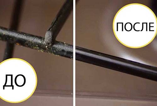 Cleaning the gas stove grill - before and after