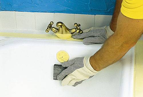 Cleaning the bath from limescale