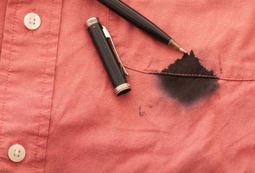 Stain from the handle on the shirt