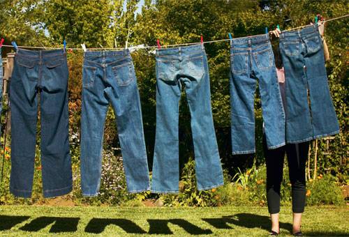 Drying jeans