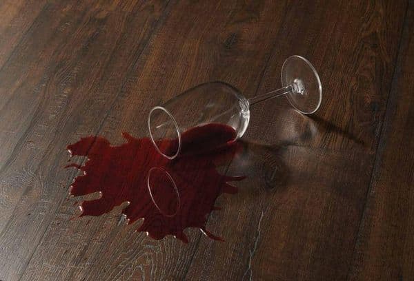 Spilled wine glass