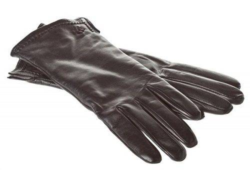 black leather gloves