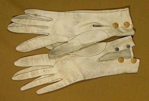 white suede gloves