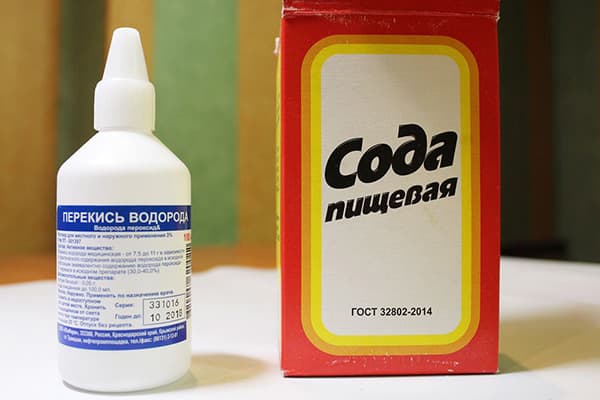 Hydrogen peroxide and baking soda