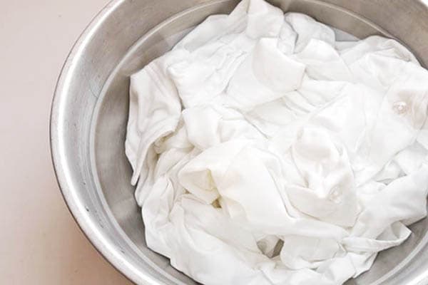 White things soaked in a basin