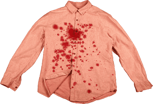 pomegranate stains on the shirt