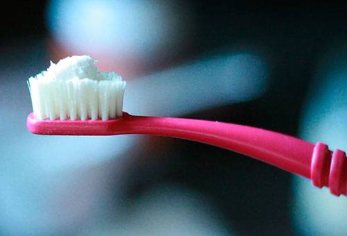 Toothpaste on the brush