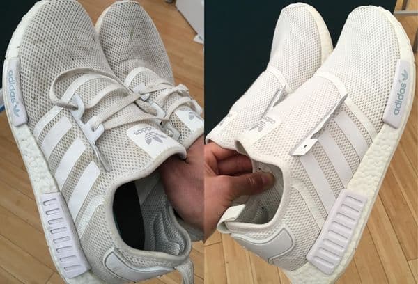 Sneakers before and after cleaning