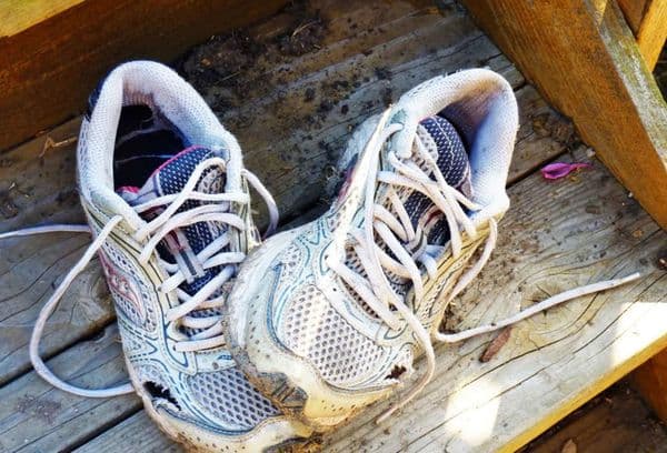 Dirty sports shoes