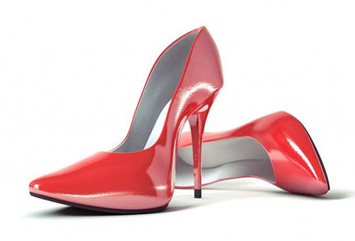 Red patent leather stilettos