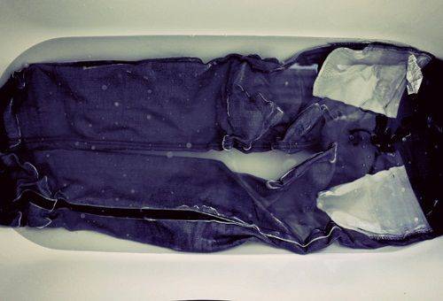 water-soaked jeans