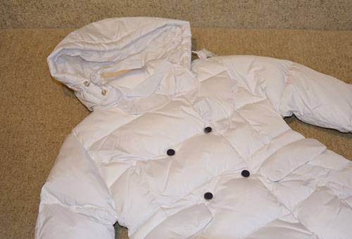 Washed white down jacket