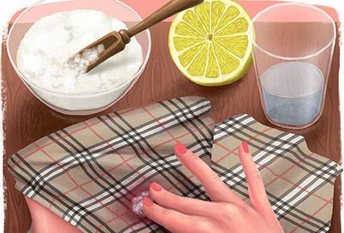 Removing stains from juice with citric acid