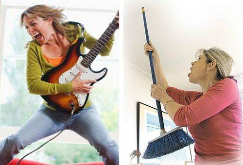 woman tortured by noise from a neighbor