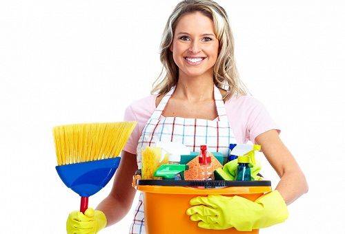 woman with detergents