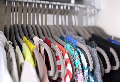clothes in the wardrobe