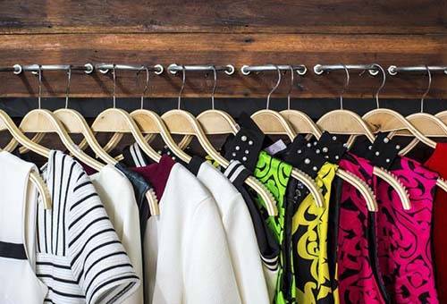 Clothes on hangers