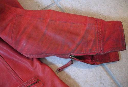 Greasy Leather Jacket Sleeve