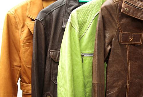 Leather jackets of different colors