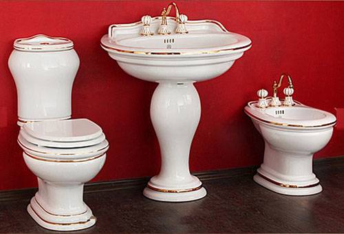 Porcelain sanitary ware - toilet bowl, sink, bidet