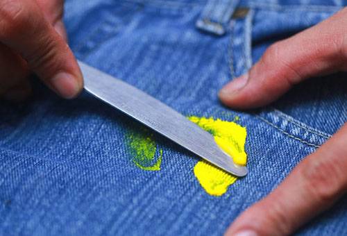 Removing paint stains from jeans