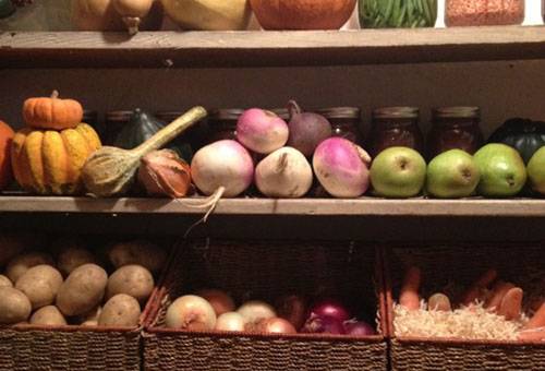 Storage of radish in the basement