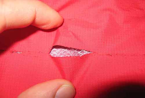 Sealing a torn jacket