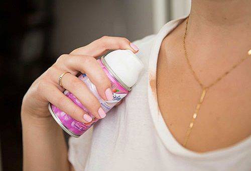 stained white T-shirt with foundation