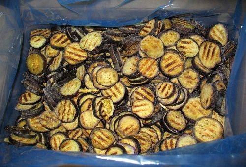 fried and frozen eggplant