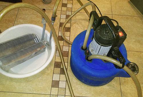Chemical cleaning of boiler parts