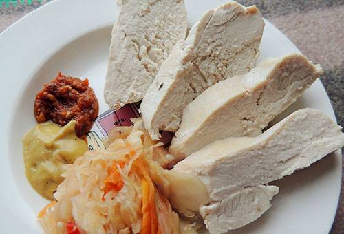 Boiled chicken breast