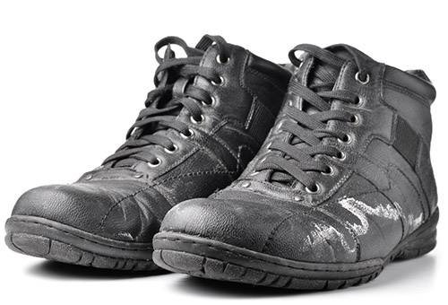 Salt streaks on shoes