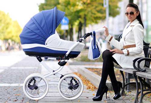 Woman with a stroller