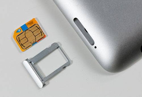 SIM karte, kas iegūta no iPad
