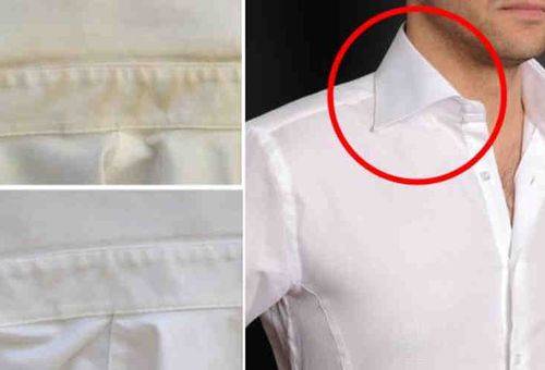 spots on the collar and cuffs