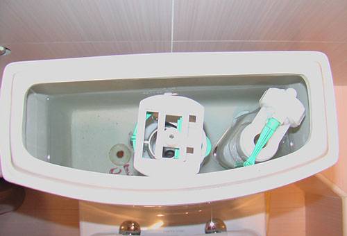 There is little water in the toilet tank