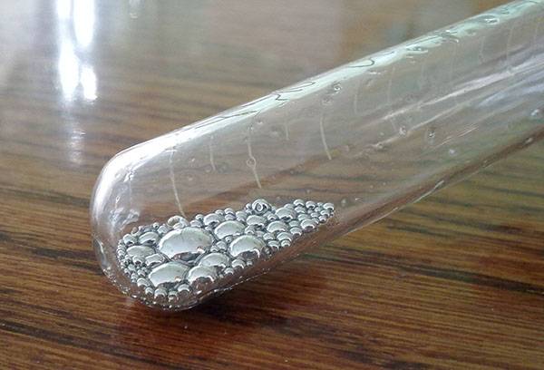 Mercury in flask