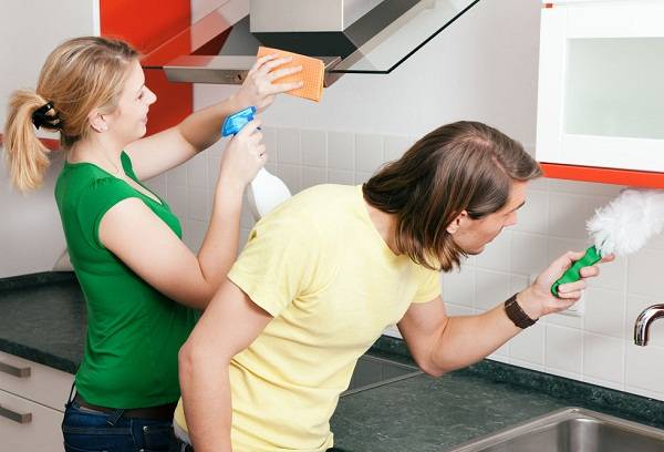 general cleaning in the kitchen