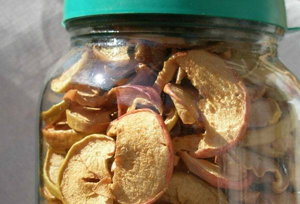 Jar of dried apples