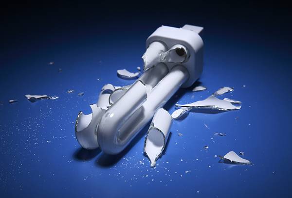Broken Energy Saving Light Bulb