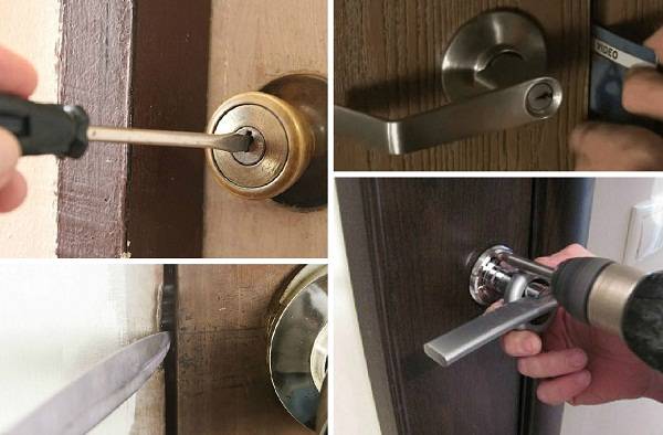 Ways to open the door with a screwdriver