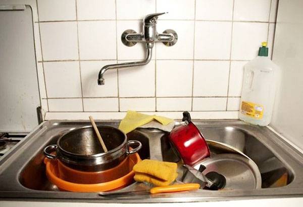 Dirty dishes in the sink