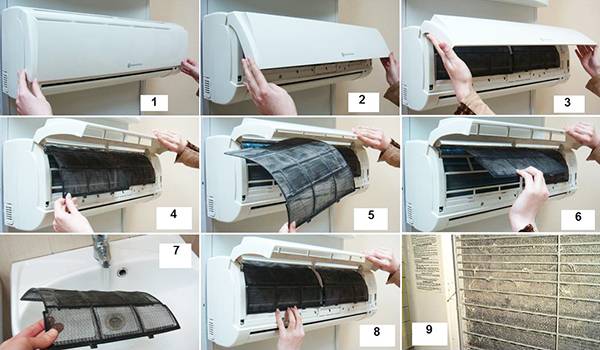 Cleaning the air conditioner filters