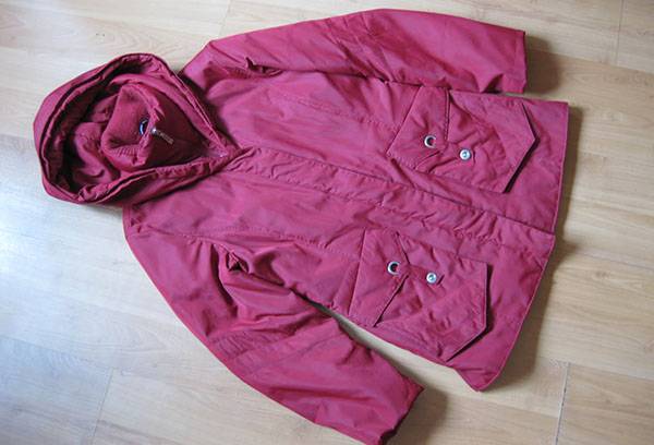 Jacket drying on the floor
