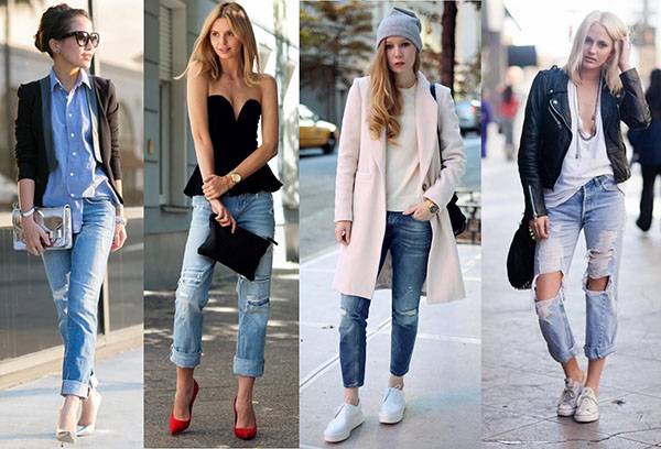 Combining ripped jeans with other clothes