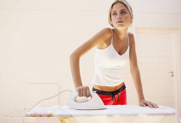 Girl ironing