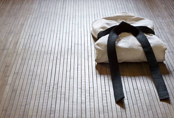 kimono with a black belt